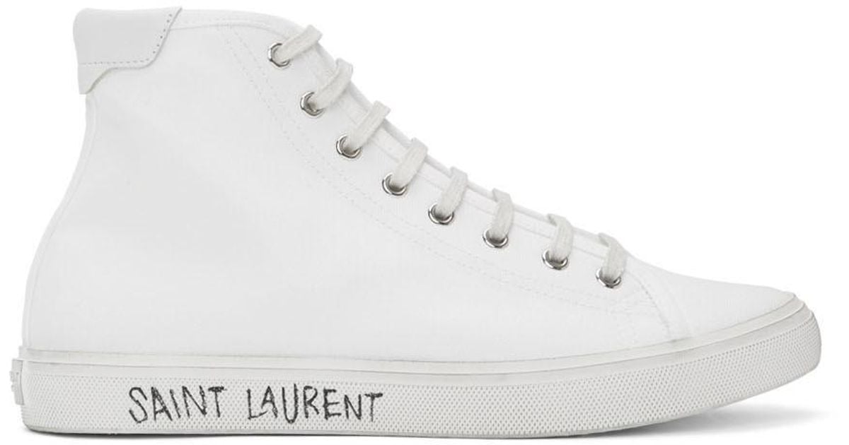 saint laurent all white sneakers