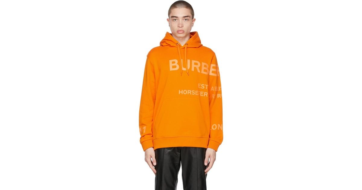 Burberry Orange horseferry Hoodie for men