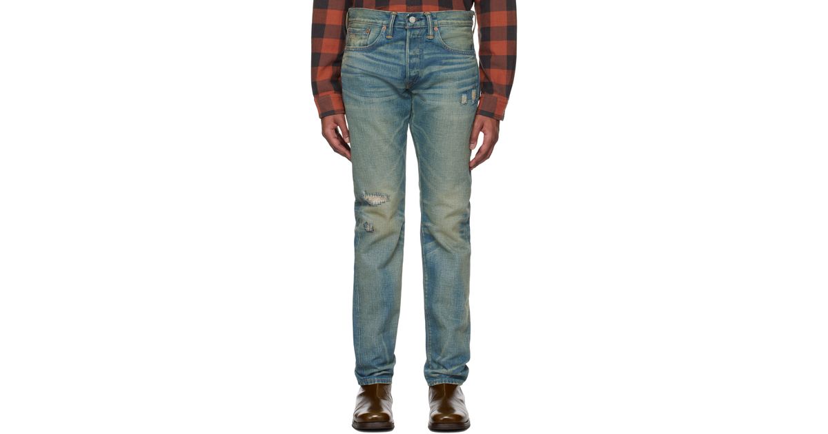 RRL Slim Fit Ridgway Selvedge Jeans in Blue for Men Lyst UK
