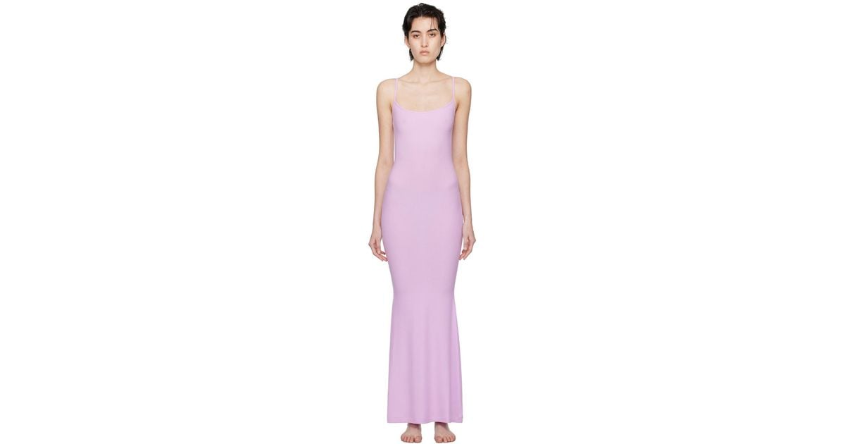 women's size m skims long slip dress purple Fits Everybody Lace Long Slip Dress (Women)