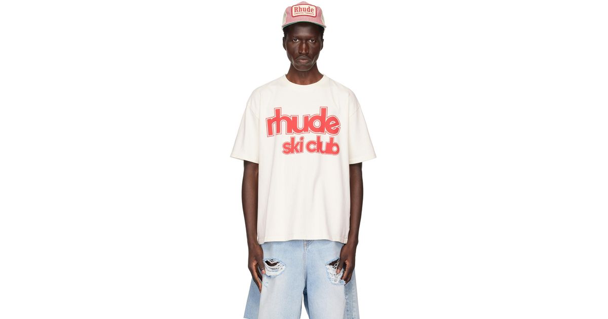 Rhude Off- ' Ski Club' T-shirt in Red for Men | Lyst