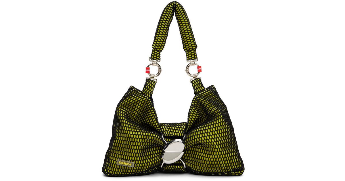 Ancuta Sarca Yellow Neoprene Bow Bag in Green | Lyst