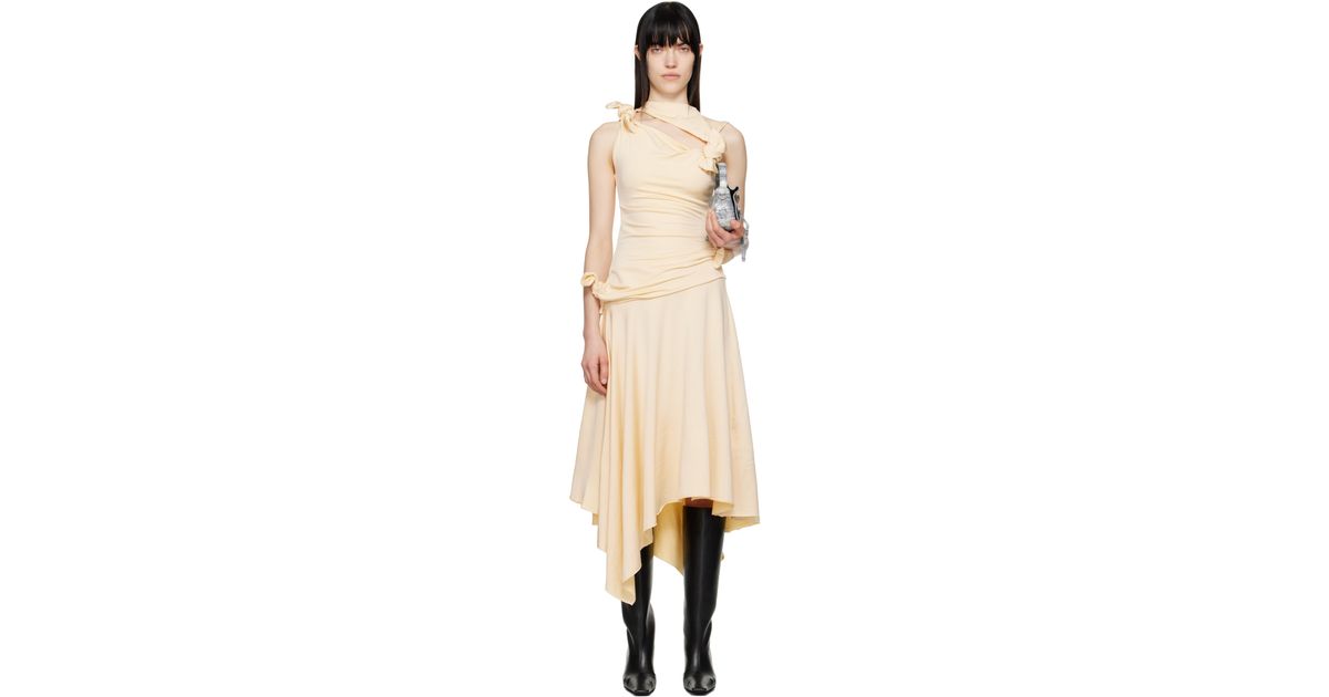 Acne Studios Tie-Up Midi Dress in Black | Lyst