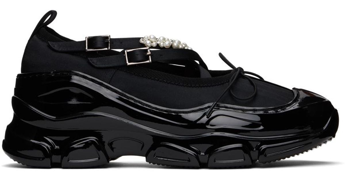 Simone Rocha Beaded Tracker Ballerina Sneakers in Black | Lyst UK