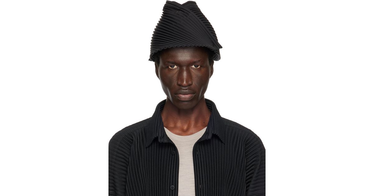 HOMME PLISSÉ ISSEY MIYAKE バケットハット 黒 Homme Plisse Issey Miyake Black Pleats Bucket Hat Homme