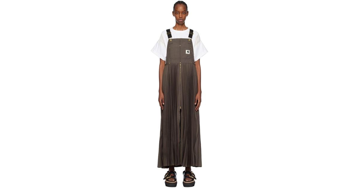 Sacai Taupe Carhartt Wip Edition Maxi Dress in Black | Lyst