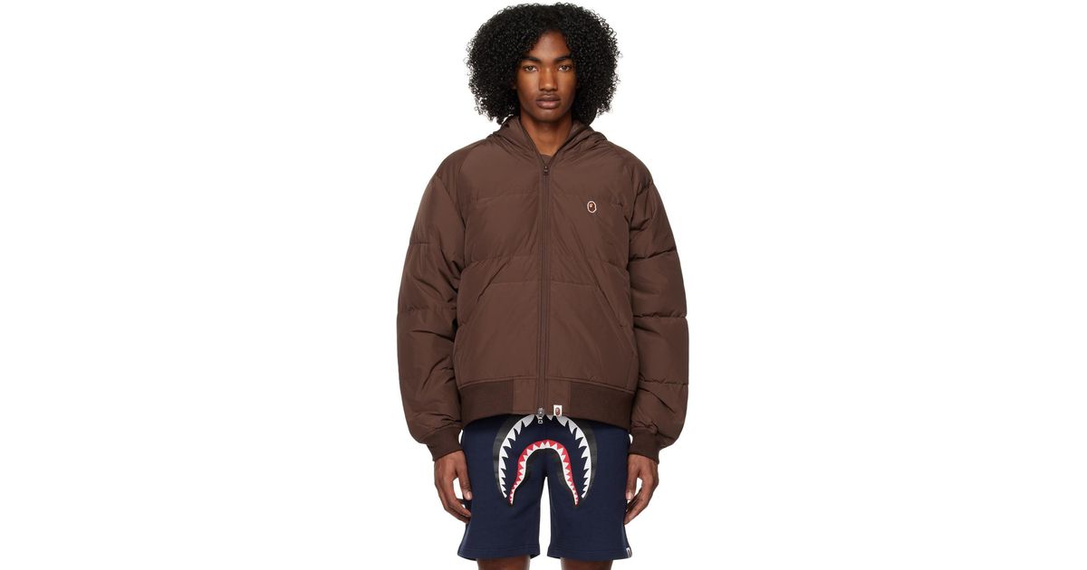 A Bathing Ape One Point Down Jacket in Brown for Men | Lyst Canada