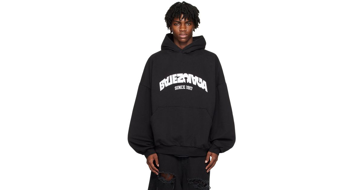 Pull A Capuche Noir A Logo Modifie Balenciaga pour homme en coloris Noir Lyst