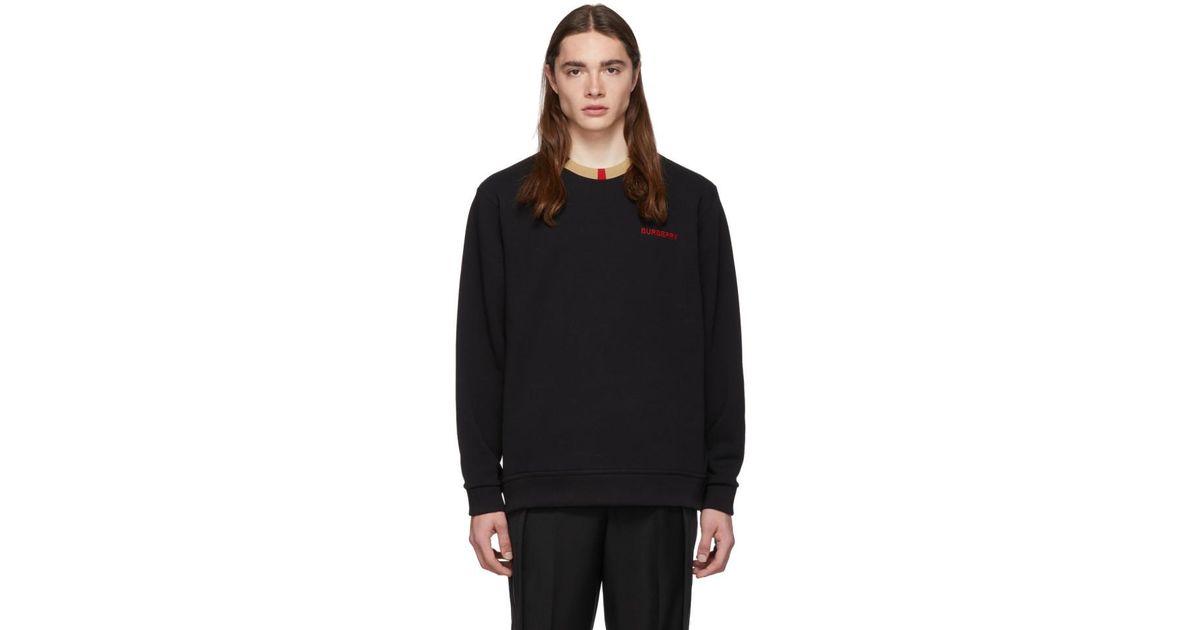 Burberry Black Icon Stripe Jarrad Sweatshirt for Men | Lyst UK