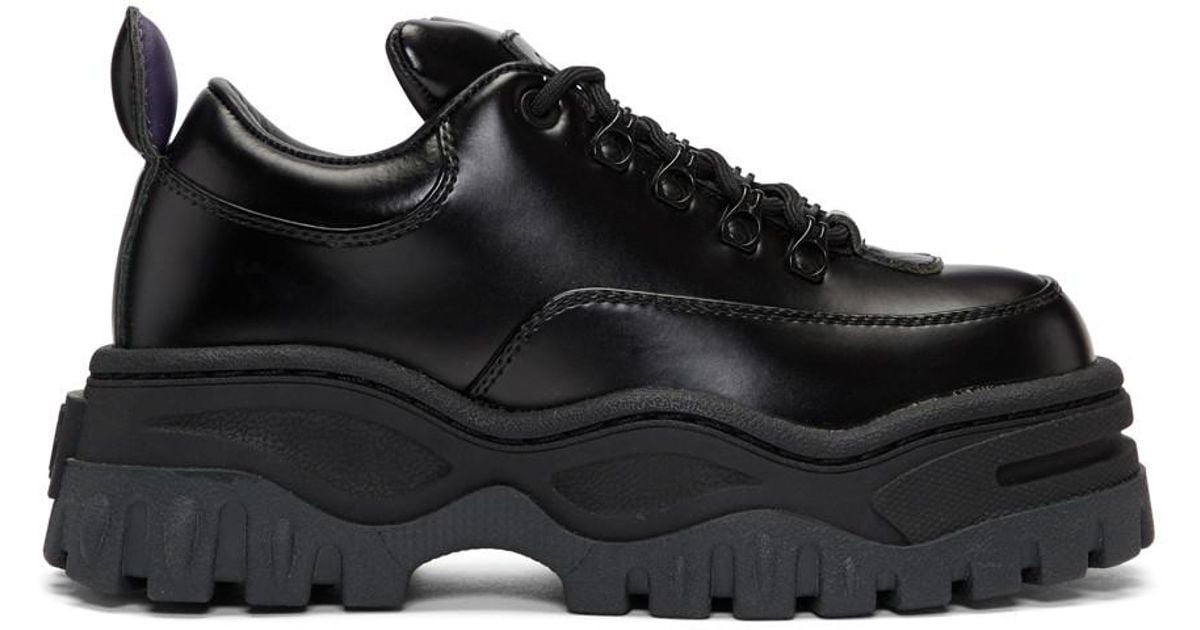 Eytys Angel Platform Leather Sneakers in Black | Lyst