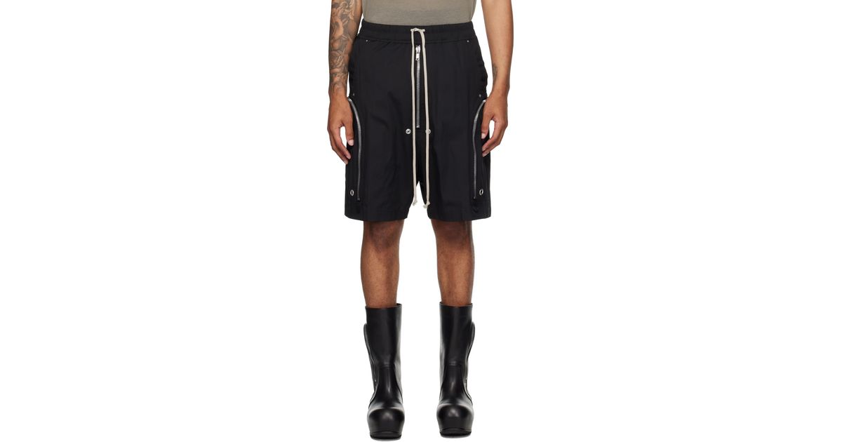 メンズ Rick Owens ブラック Concordians Bauhaus Bela ショートパンツ