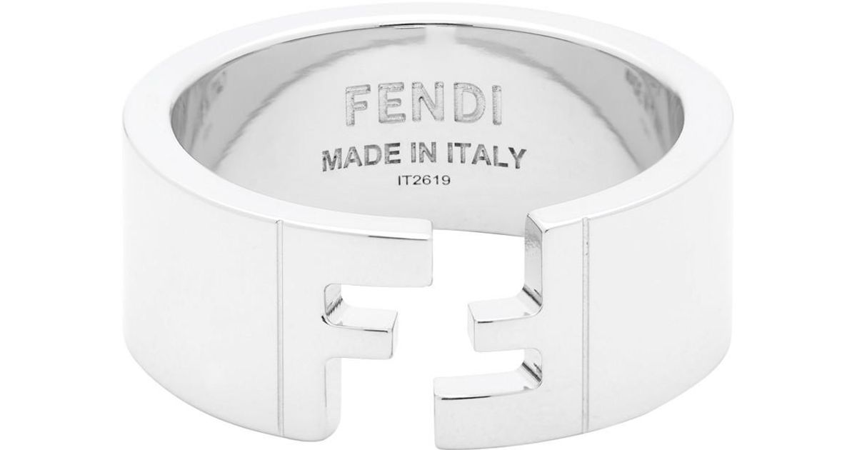Fendi Silver Forever Ring in Metallic for Men Save 7 Lyst