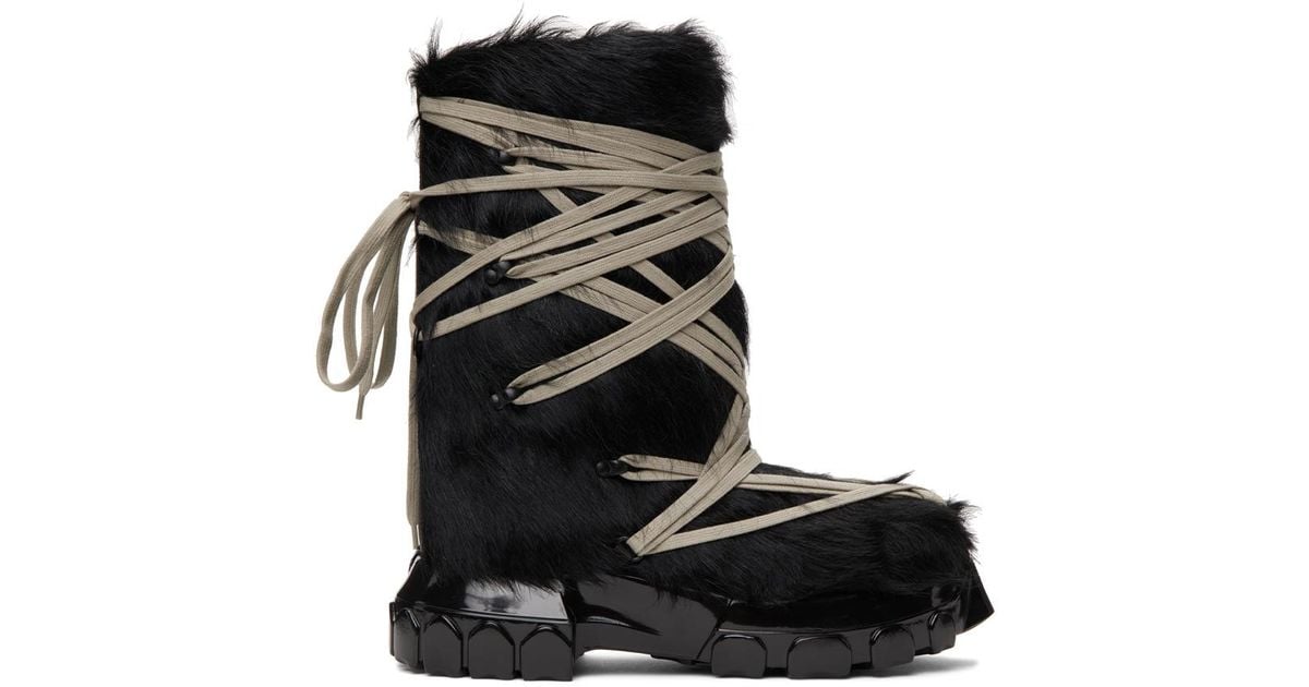 Rick Owens Polished Pony Lunar Boots in Black for Men Lyst UK