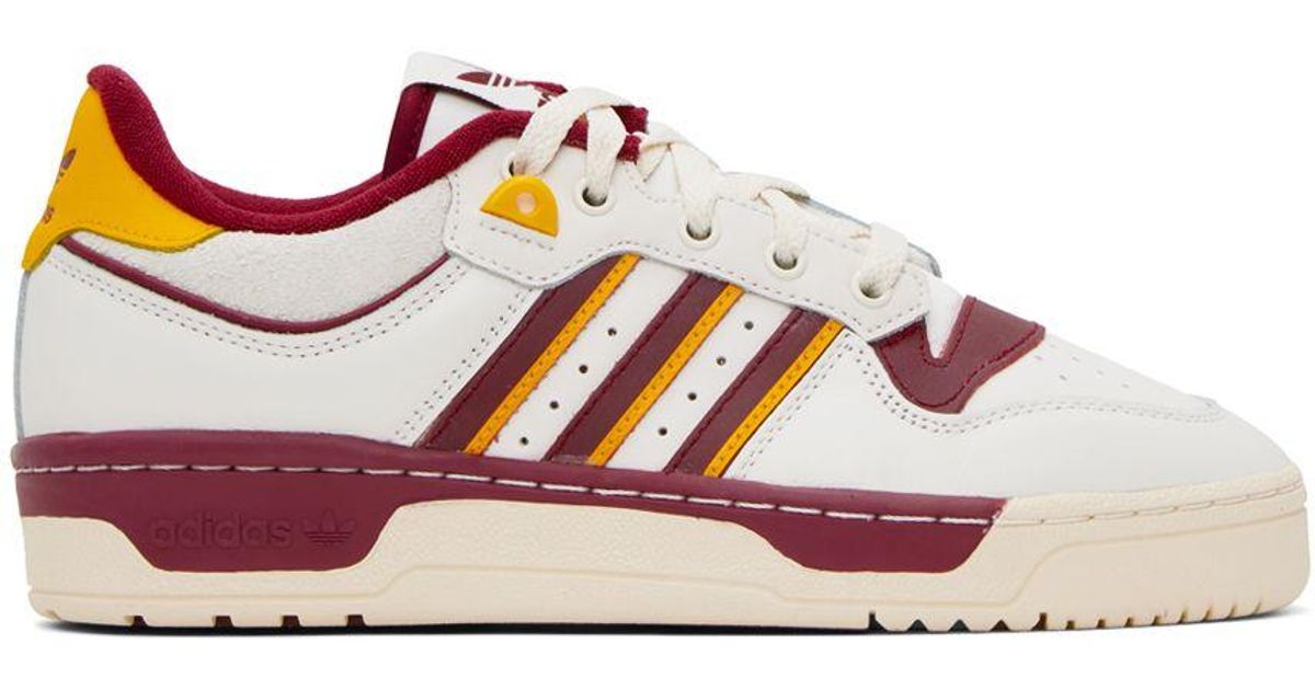 adidas Originals White & Burgundy Rivalry 86 Low Sneakers in Black for ...