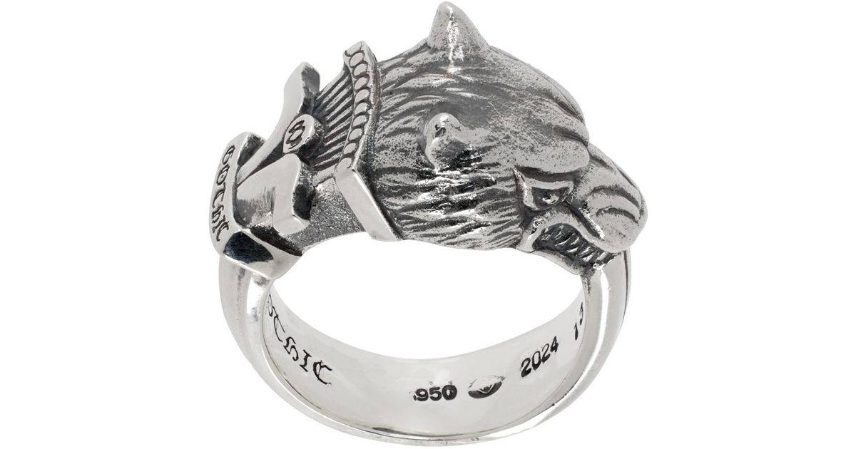 すぐ届く!◆Yohji Yamamoto◆SILVER 950 WOLF DAGGER RING YOHJI YAMAMOTO Silver Twin Wolf Dagger Ring Yohji Yamamoto