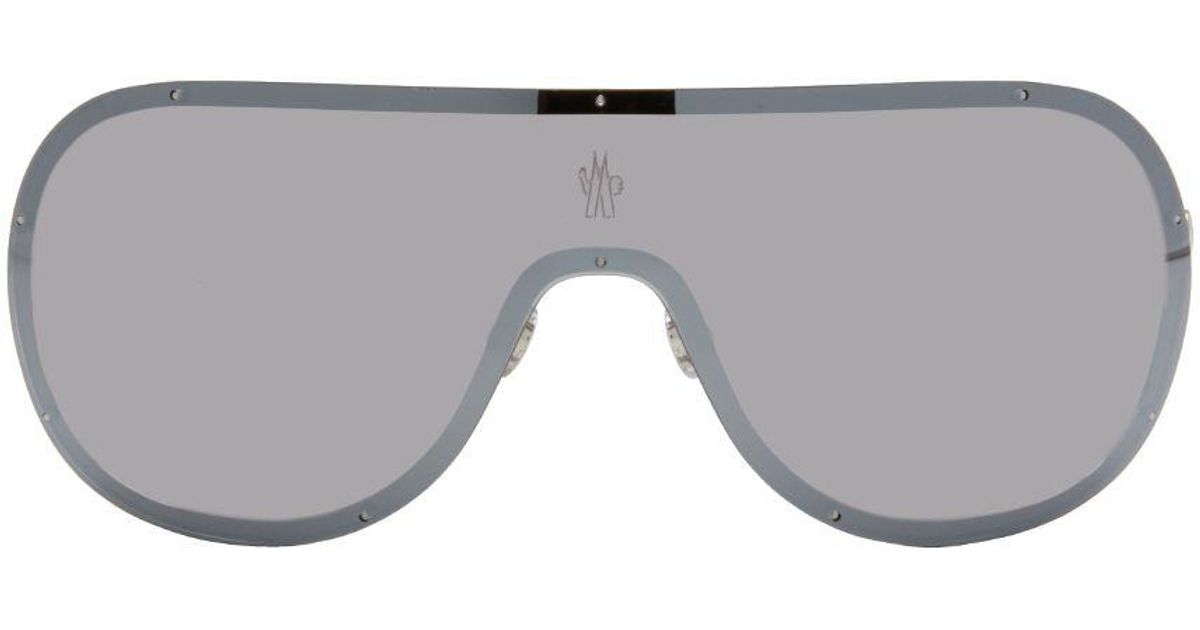 Moncler Silver Avionn Sunglasses in Black for Men | Lyst