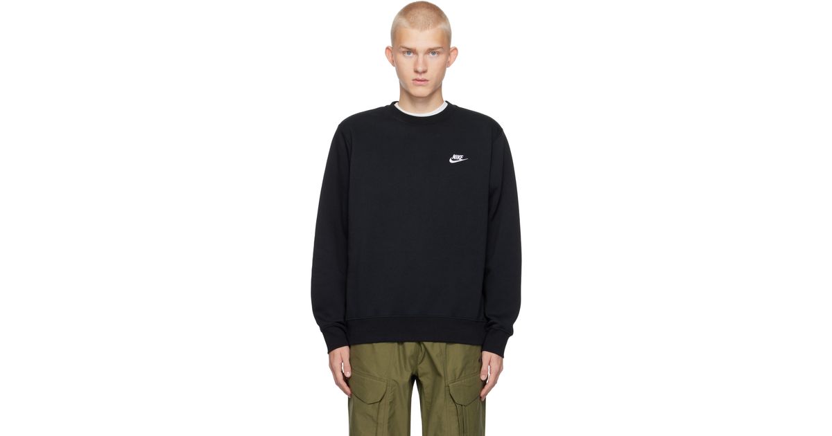 Nike Fleece Crewneck Sweatshirt Black Large
