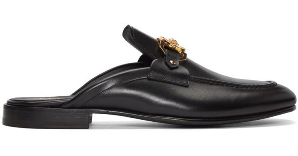 Versace Leather Black Slip-on Medusa 