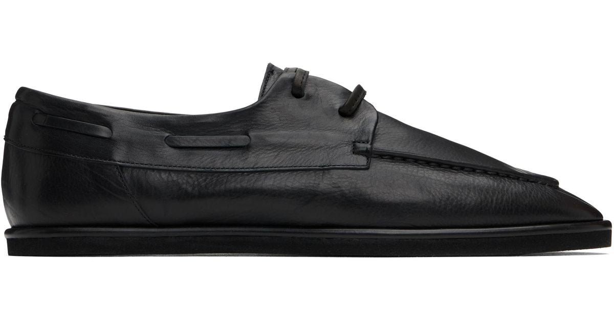 オーラリー SOFT LEATHER DECK SHOES BLK US7.5 AURALEE Soft Leather Deck Shoes in Black | Lyst UK