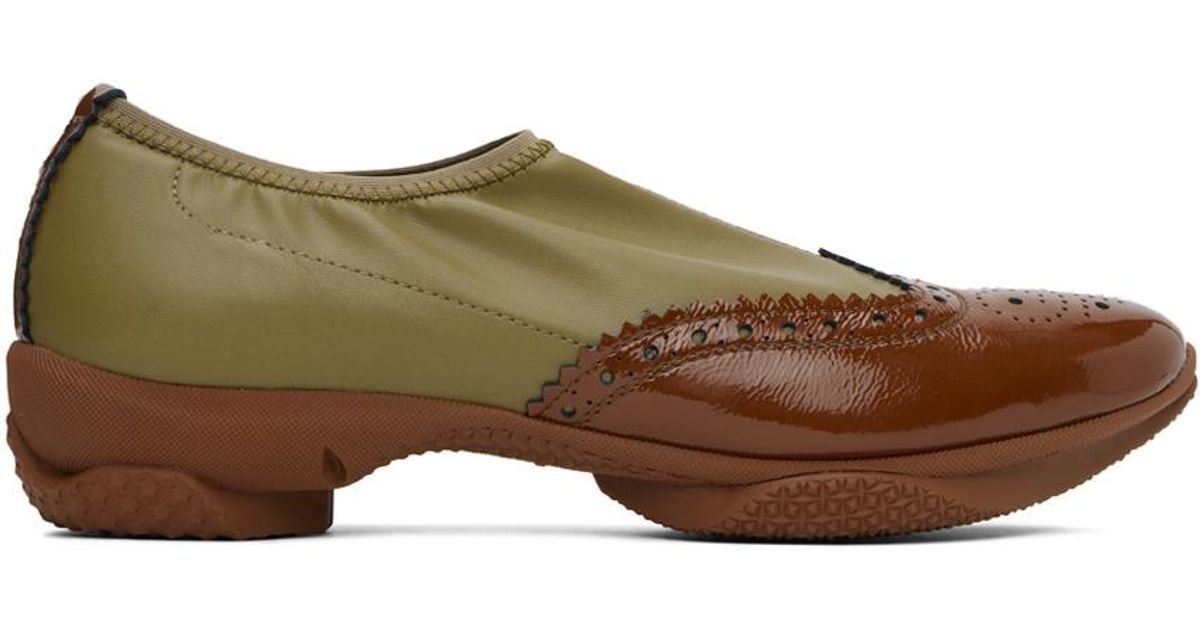 Kiko Kostadinov カーキ&タン Sonia スリッポン ブローグ ブラック | Lyst