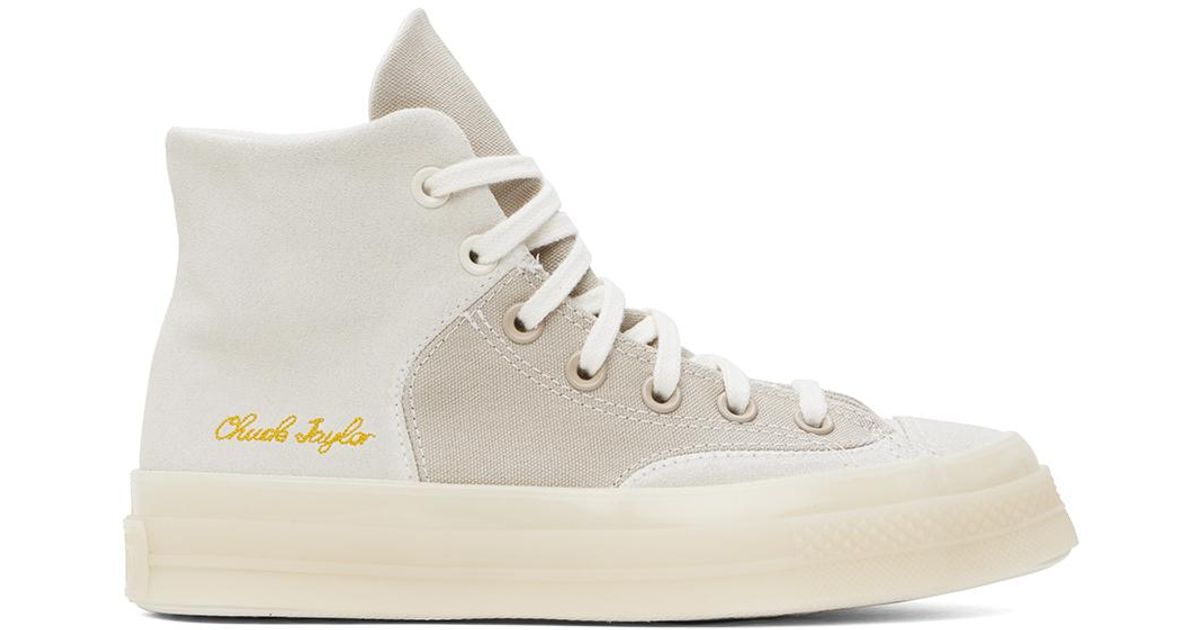 Converse Gray Beige Chuck 70 Marquis Mixed Materials High Top Sneakers in Black for Men Lyst UK