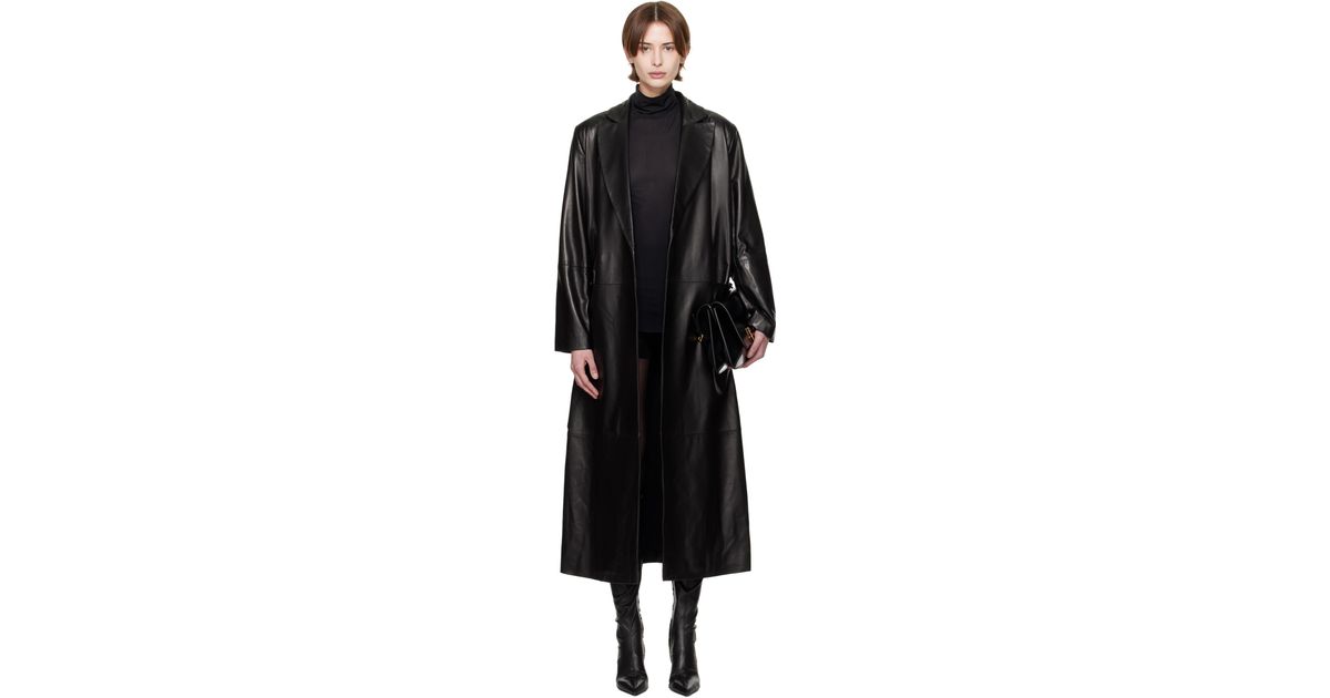【関税込み】Nour Hammour ブラック Alba Modern レザーコート Alba - Nour Hammour