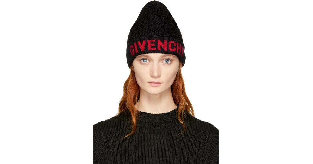 givenchy logo beanie
