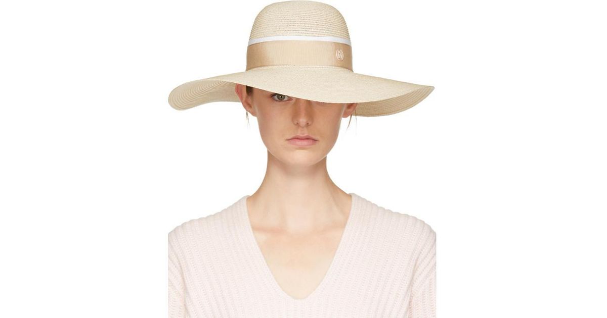 Maison Michel Beige Straw Blanche Hat 