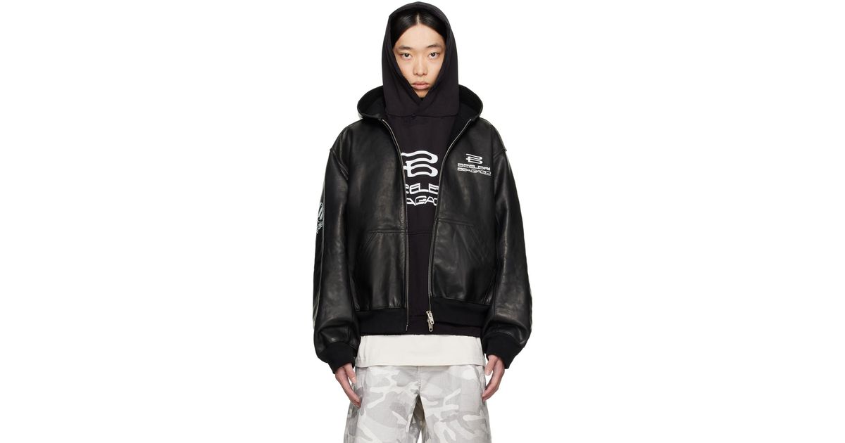 メンズ Balenciaga Ai Generated レザージャケット ブラック | Lyst