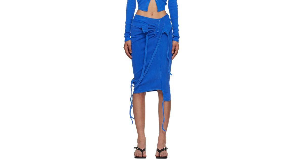 OTTOLINGER Knee-Length Rib Midi Skirt in Blue | Lyst