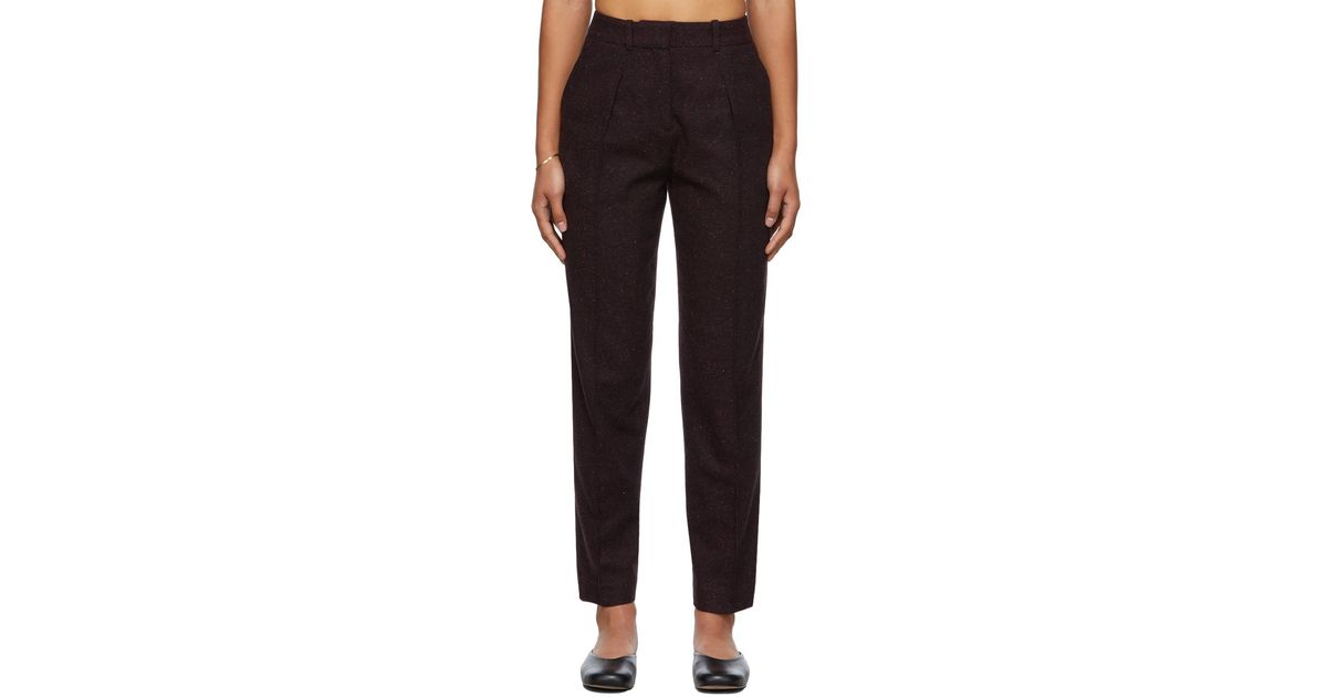 A.P.C. Wool Burgundy Sandra Trousers in 