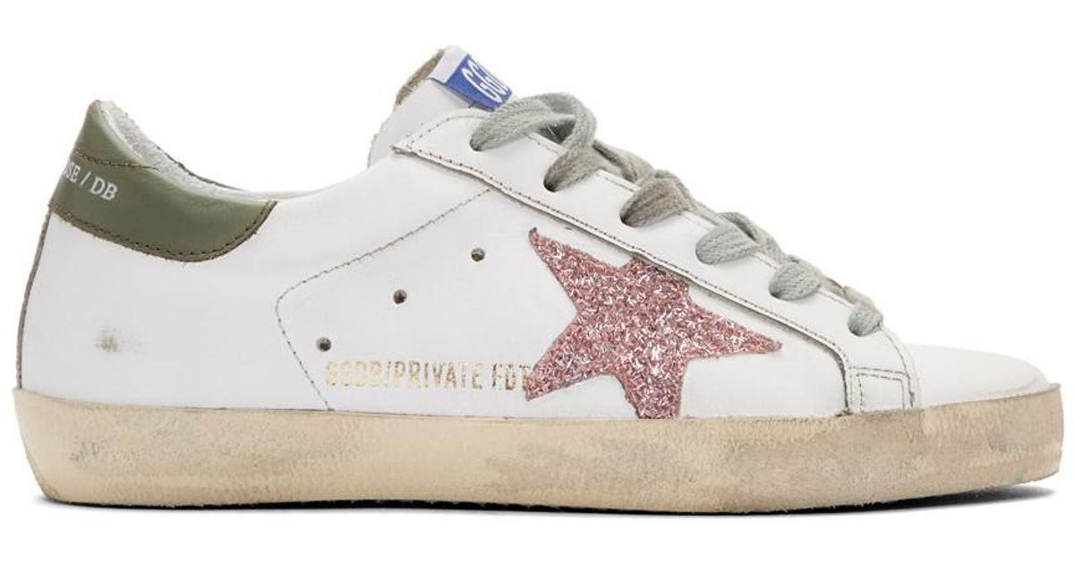 Golden Goose Leather Ssense Exclusive White And Pink Superstar Sneakers ...