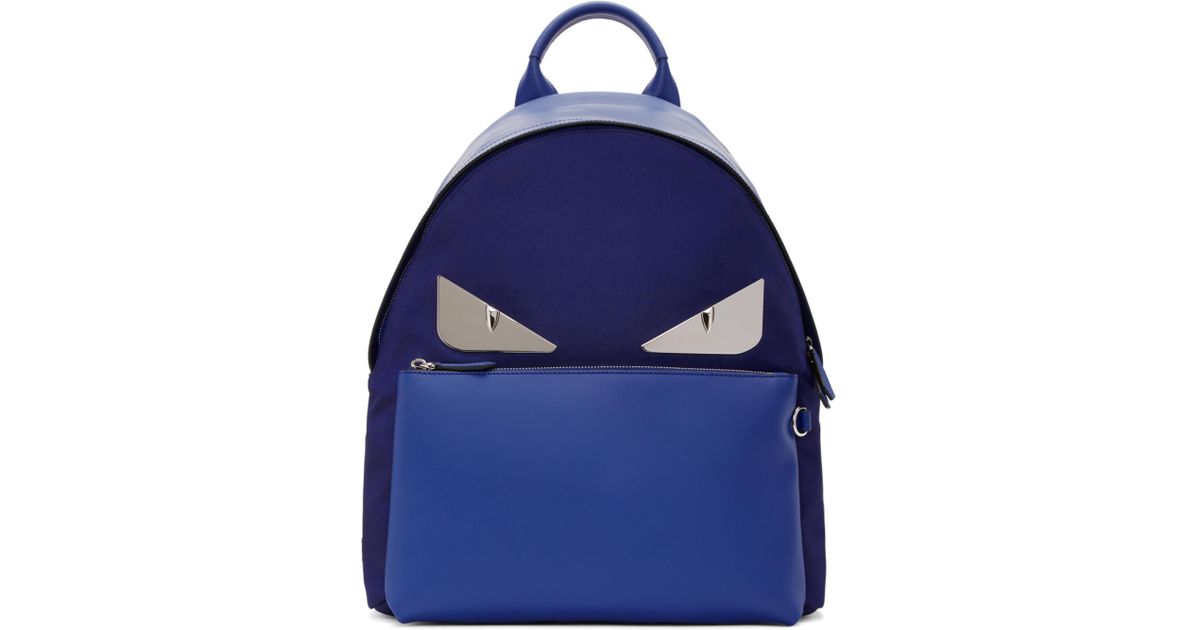 Fendi Leather Blue And Navy Bag Bugs 