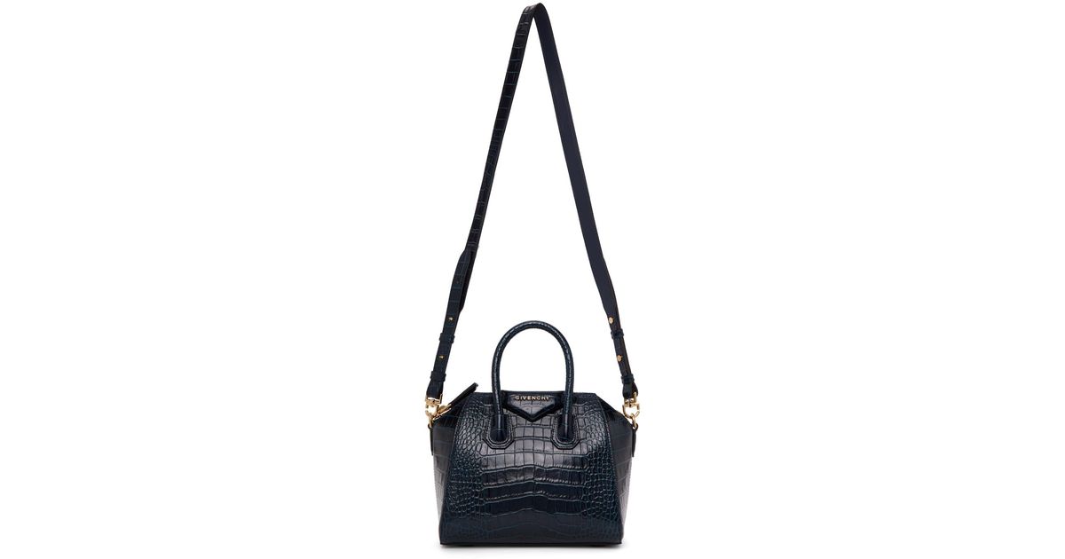 Navy shop croc bag