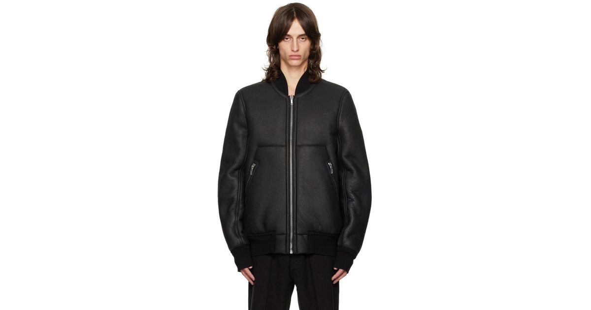 Rick Owens Porterville Classic Flight Reversible Leather Jacket in 