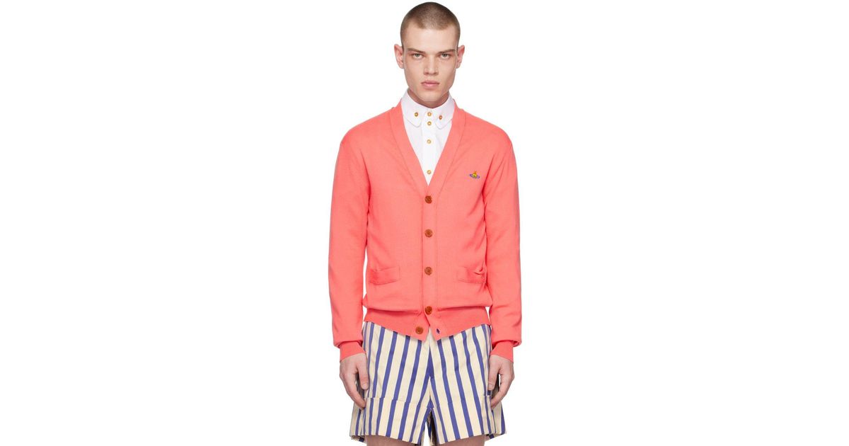 Vivienne Westwood Pink Embroidered Cardigan for Men Lyst
