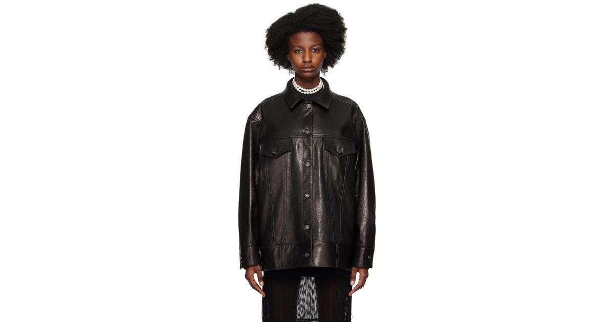 Khaite Black 'the Grizzo' Leather Jacket | Lyst