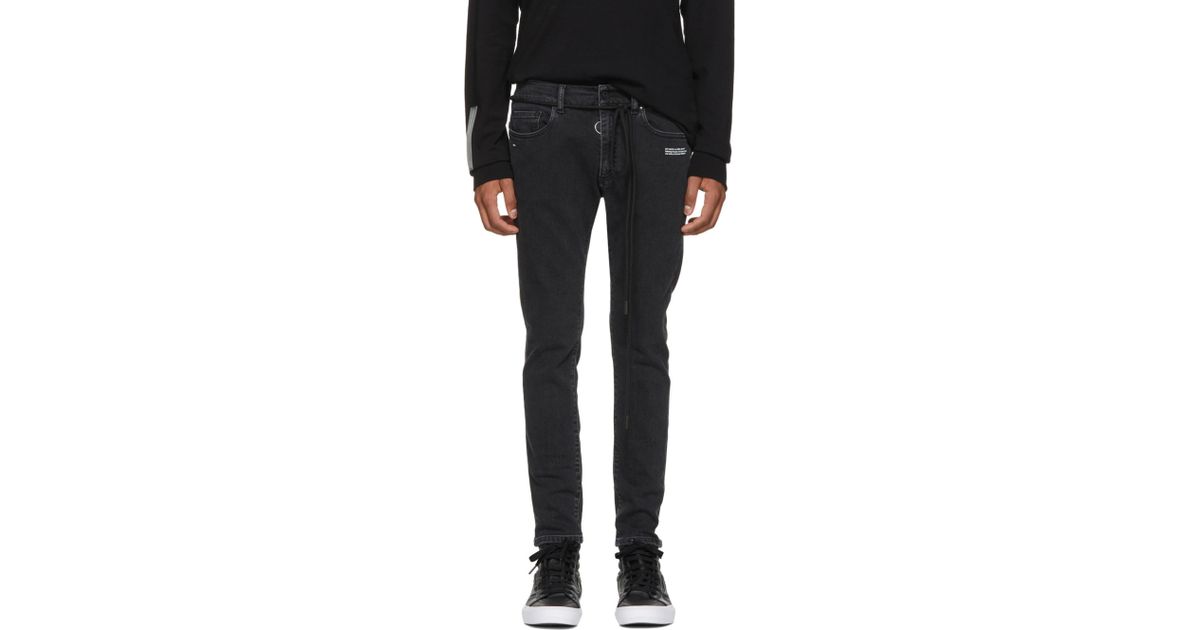 off white black skinny jeans