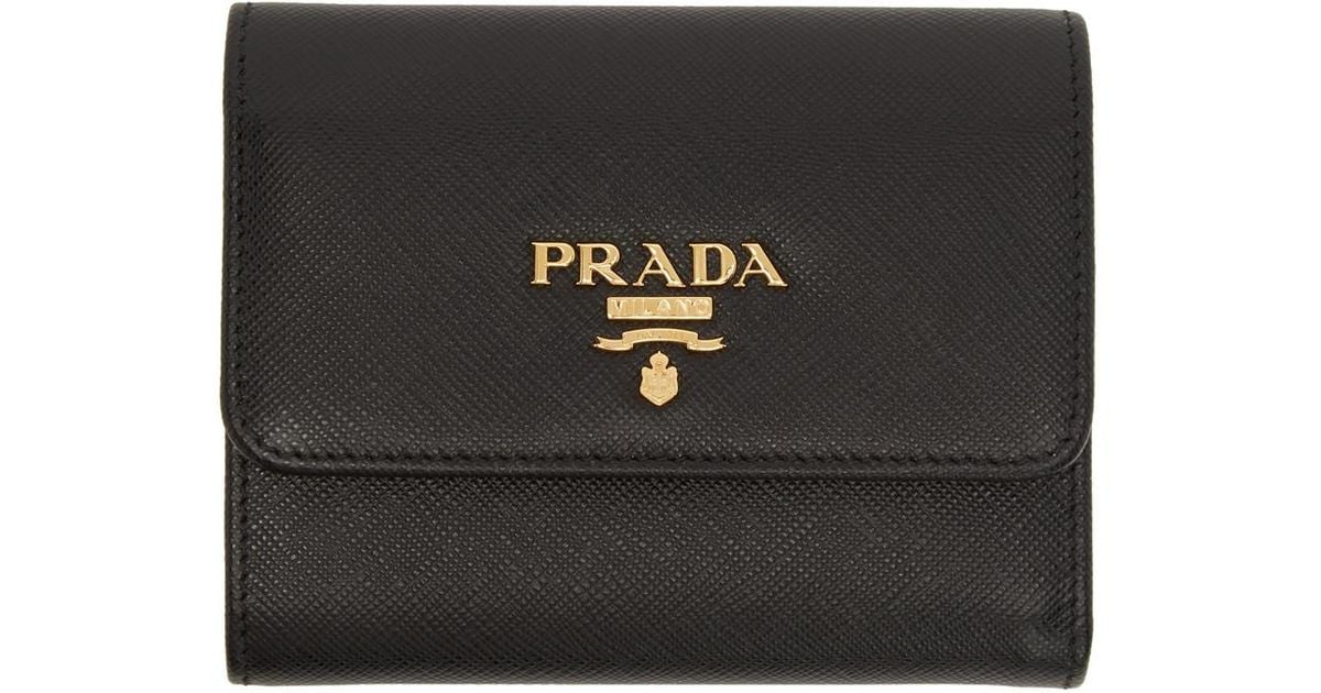 prada saffiano leather bifold wallet