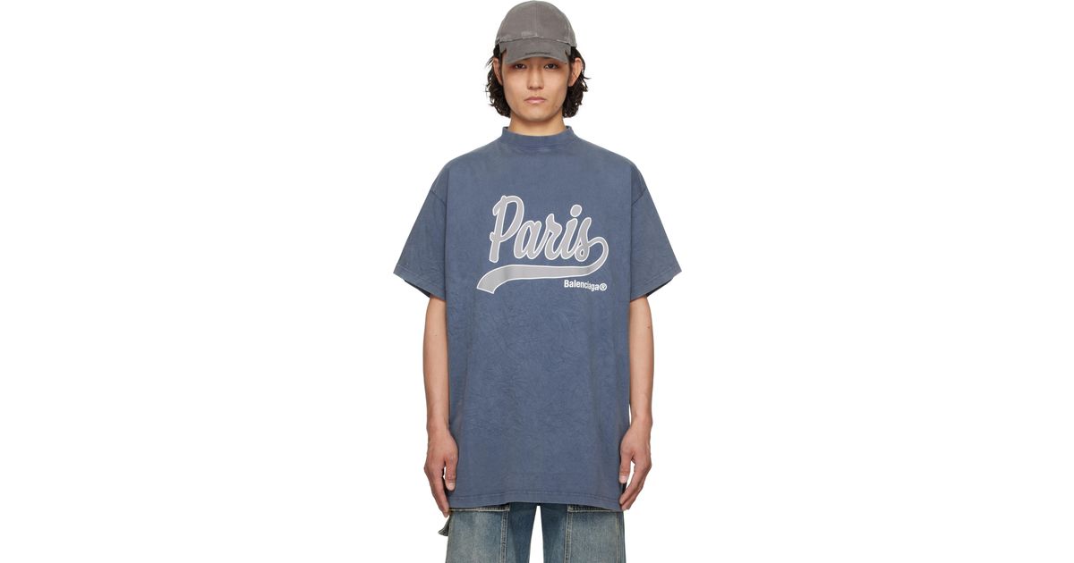 【BALENCIAGA】ブルー Enjoy 'Paris' Tシャツ メンズ Balenciaga ブルー Enjoy 'Paris' Tシャツ ブルー | Lyst