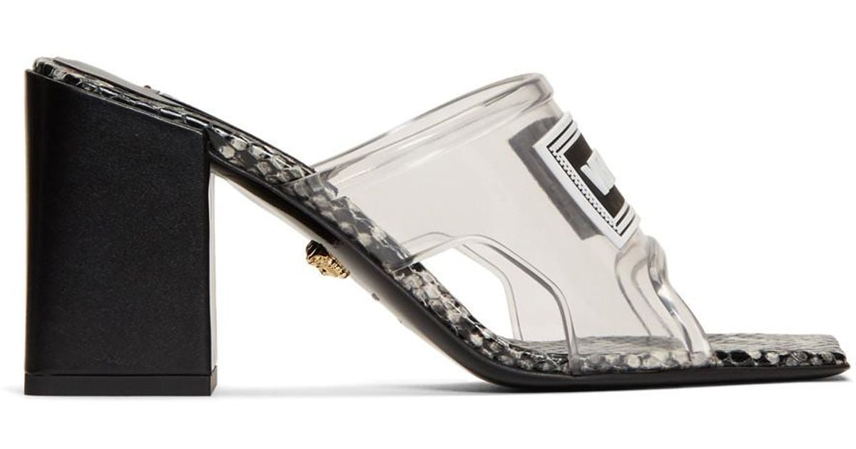 Versace Transparent Pvc Heel Sandals - Lyst