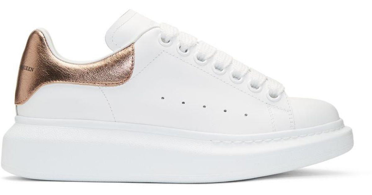 alexander mcqueen sneakers white gold