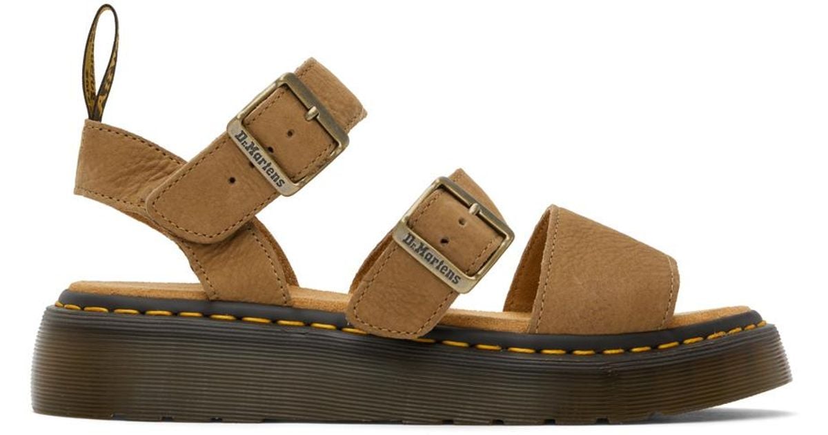 Dr. Martens Tan Gryphon Quad Sandals in Black Lyst UK