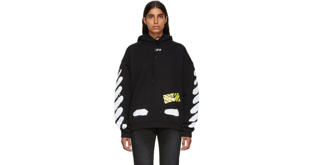 Off-White c/o Virgil Abloh Black And White Spray Painted Hoodie | Lyst  Canada