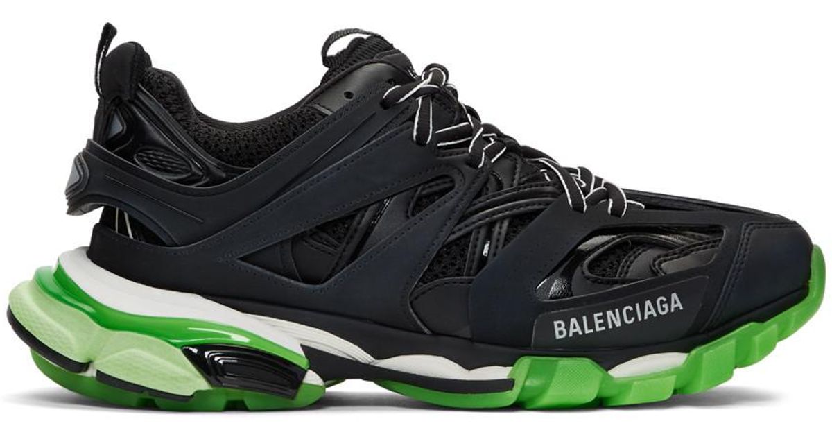 Balenciaga Black And Green Glow-in-the-dark Track Sneakers for Men - Lyst