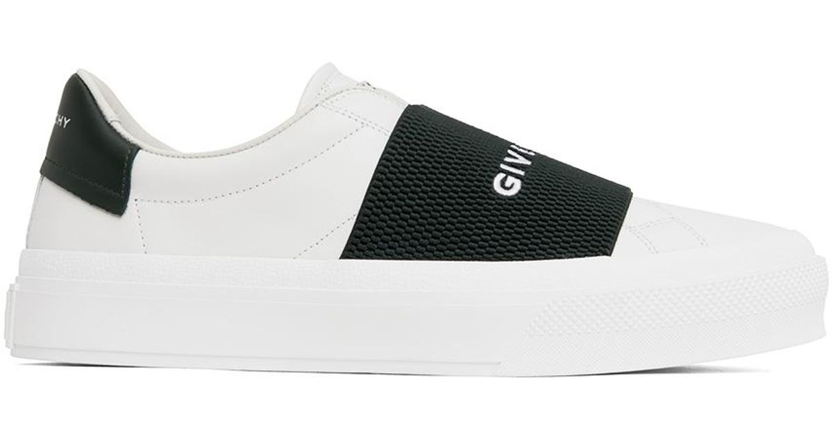 Givenchy Leather White & Green City Sport Webbing Sneakers in White ...