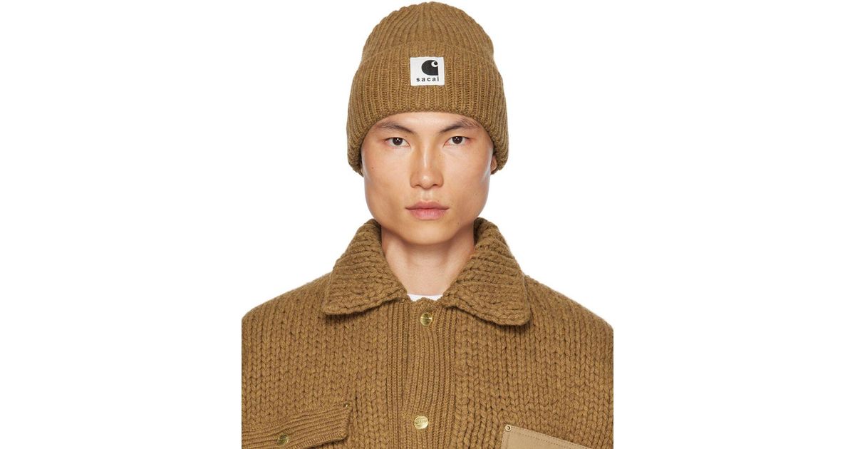 Sacai Beige Carhartt Wip Edition Beanie in Brown for Men | Lyst