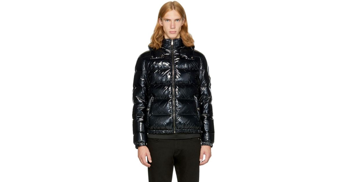 Versace Synthetic Black Down Shiny Puff Jacket for Men - Lyst