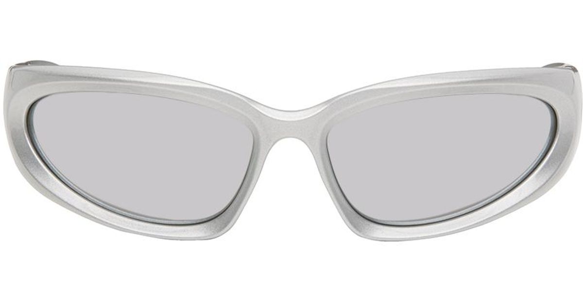 Balenciaga Silver Swift Sunglasses in Black for Men | Lyst Canada