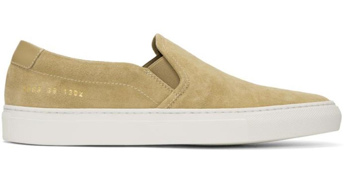 Common Projects Tan Suede Retro Slip-on 